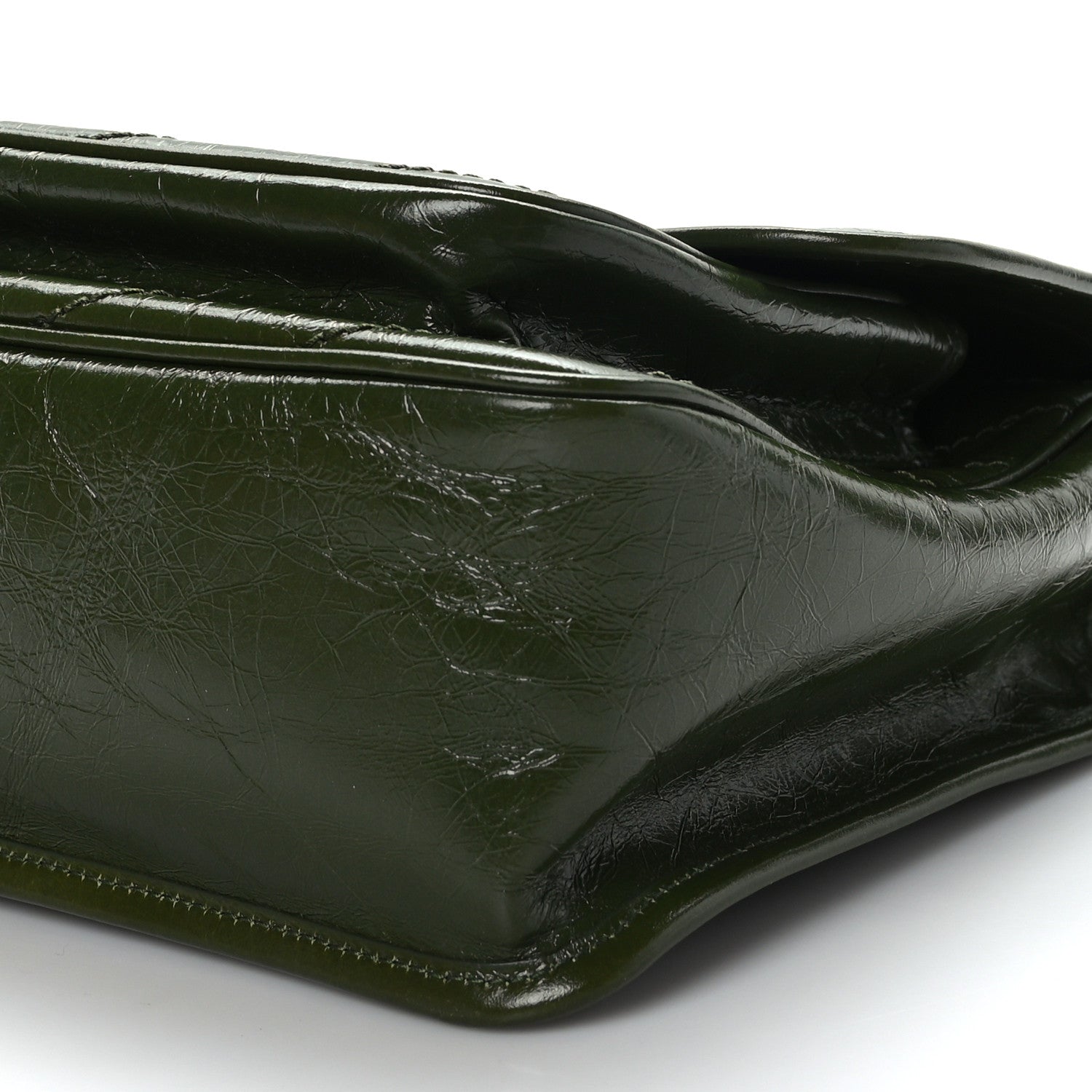 Saint Laurent Crinkled Calfskin Matelasse Monogram Medium Niki Chain Satchel Dark Pine 9 of 9