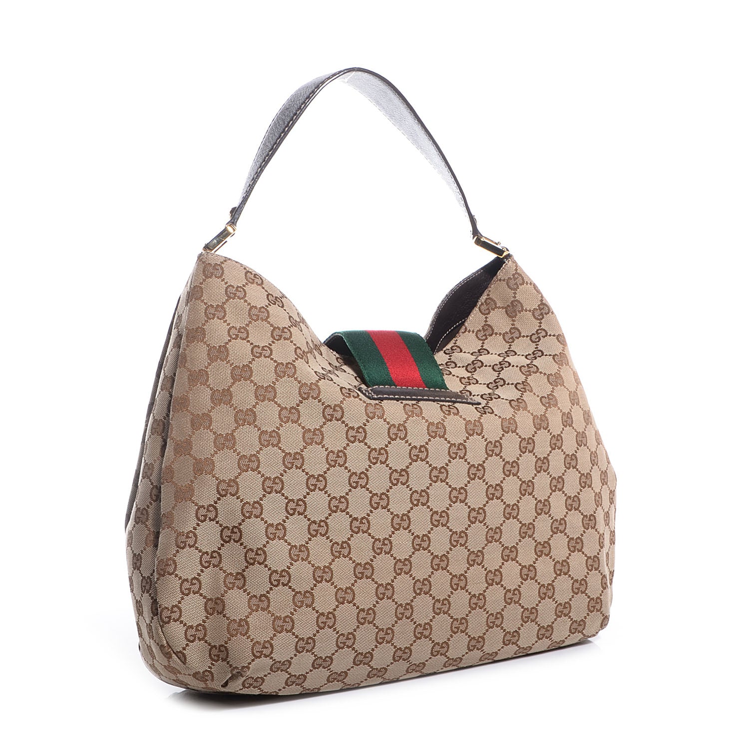 Gucci Monogram New Ladies Web Large Hobo Brown 3 of 7