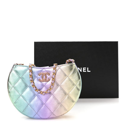 Chanel Gradient Metallic Lambskin Quilted Hobo Bag Pink Purple Green 11 of 11