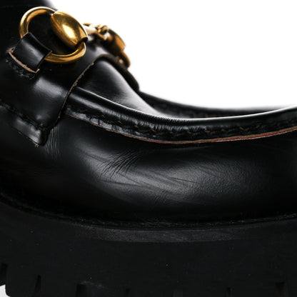 Gucci Cordovan Lux Womens Harald Horsebit 25mm Platform Loafers 38 Black 10 of 19