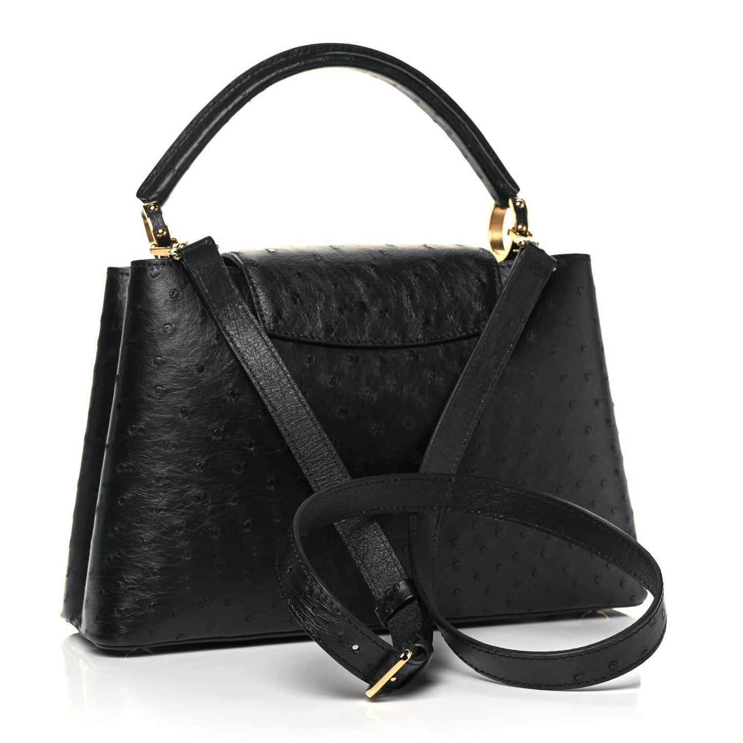 Ostrich Capucines MM Black