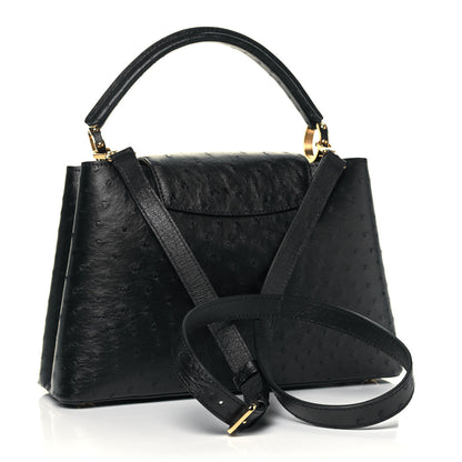 Louis Vuitton Ostrich Capucines MM Black 2 of 9