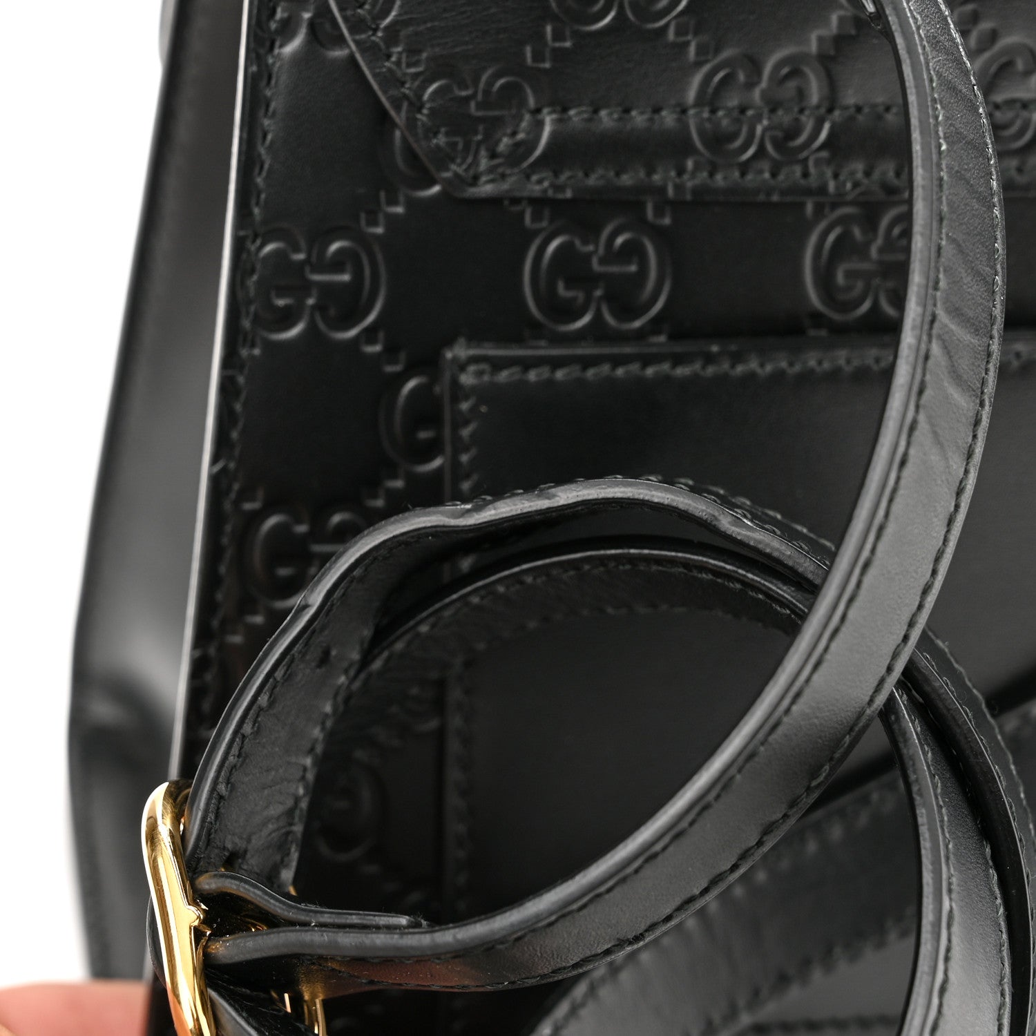 Gucci Guccissima Signature Small Padlock Top Handle Bag Black 12 of 12