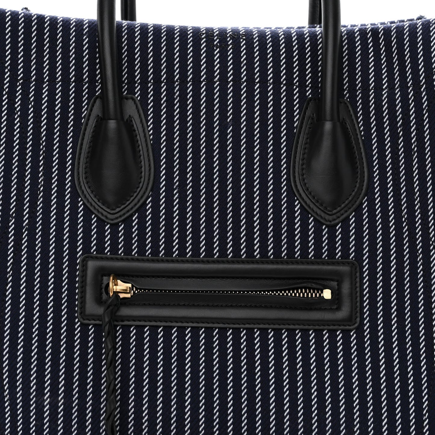 Cotton Canvas Striped Medium Phantom Luggage Navy White