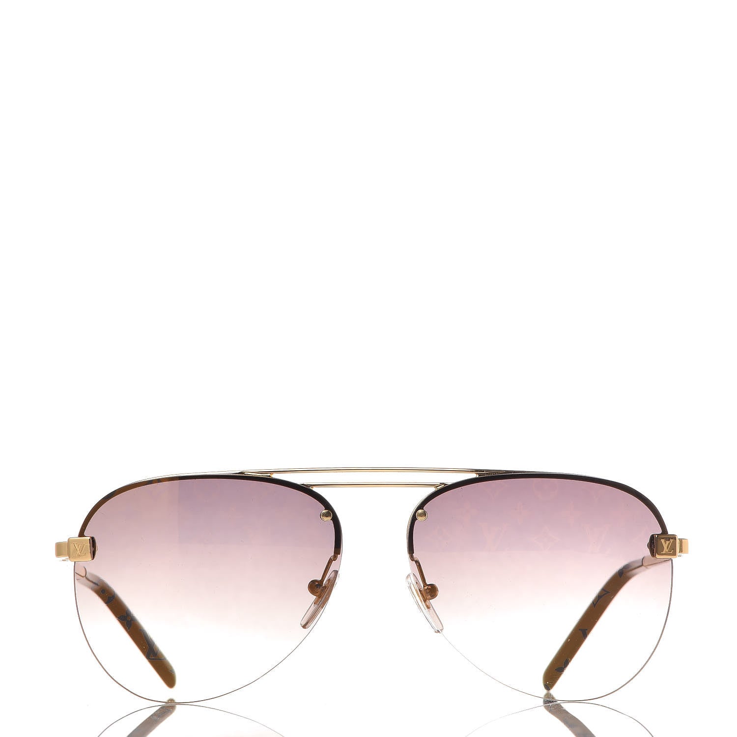 Louis Vuitton Clockwise Sunglasses Z1020E Gold Brown 2 of 9