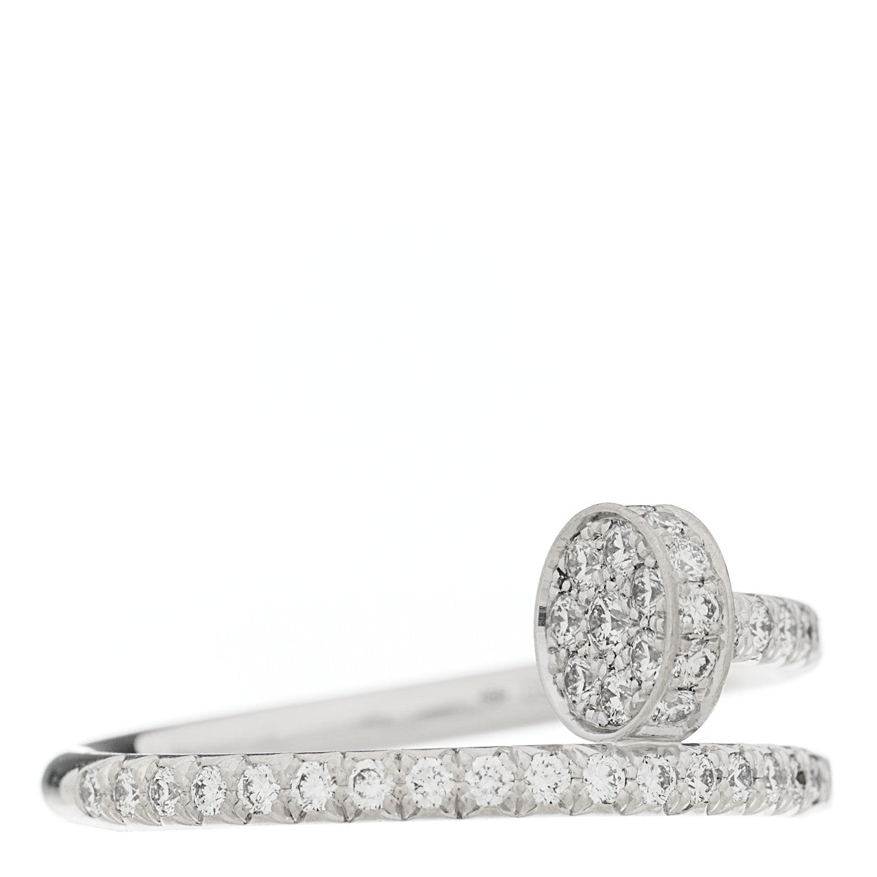 18K White Gold Diamond Juste Un Clou Paved Ring 50 5.25