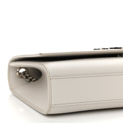 Saint Laurent Grain De Poudre Medium Classic Monogram Kate Satchel Icy White 8 of 13