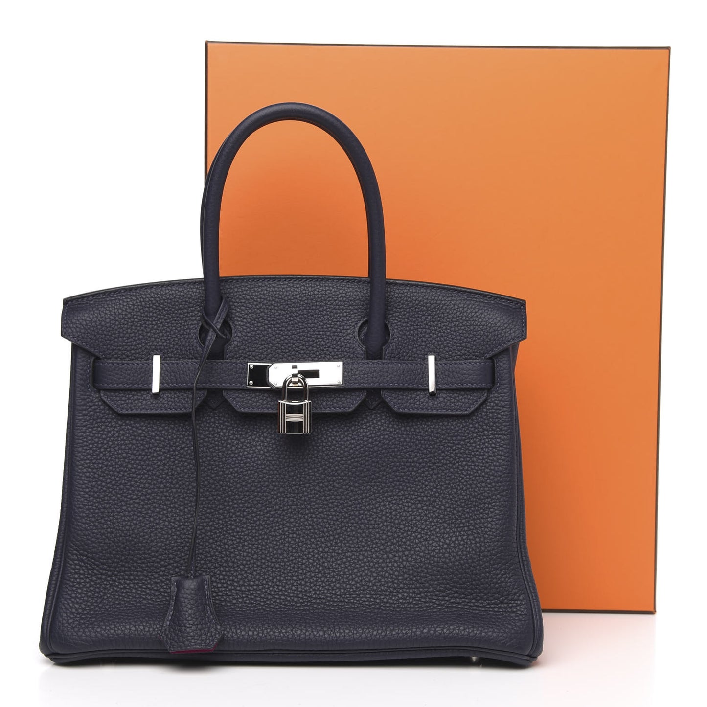 Togo Birkin Verso 30 Bleu Nuit Rose Pourpre