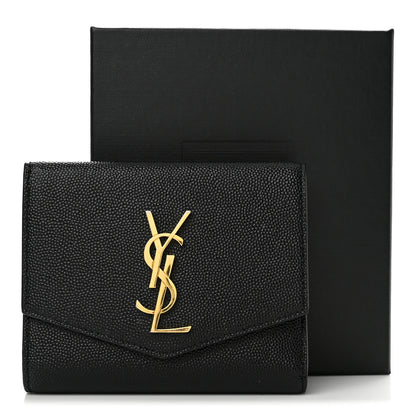 Saint Laurent Grain De Poudre Monogram Bi-Fold Wallet Black 13 of 13