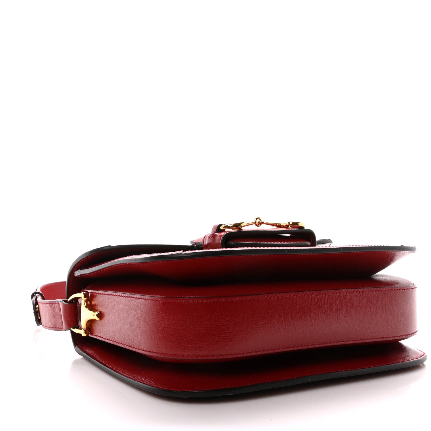 Gucci GG Supreme Monogram Azalea Calfskin Horsebit 1955 Shoulder Bag Beige Ebony New Cherry Red 4 of 10