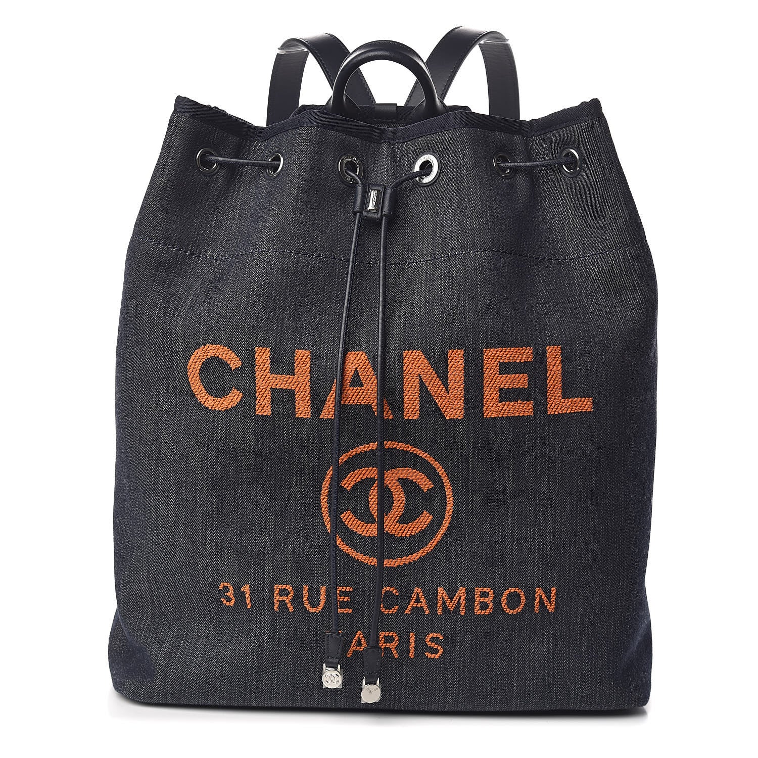 Chanel Canvas Large Deauville Backpack Denim Blue 1 of 14