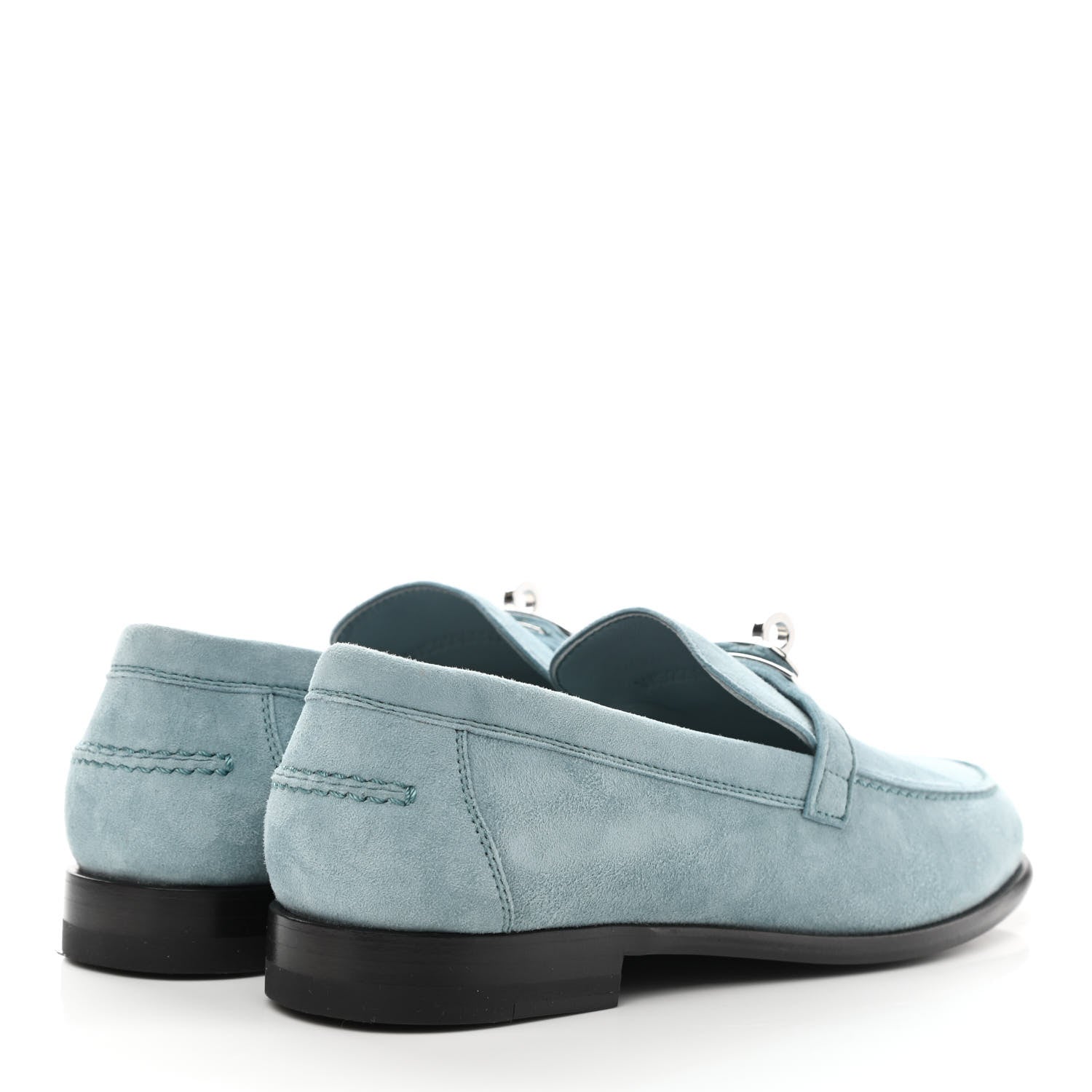 Hermes Suede Goatskin Womens Destin Loafer 36 Vert d'eau 4 of 9