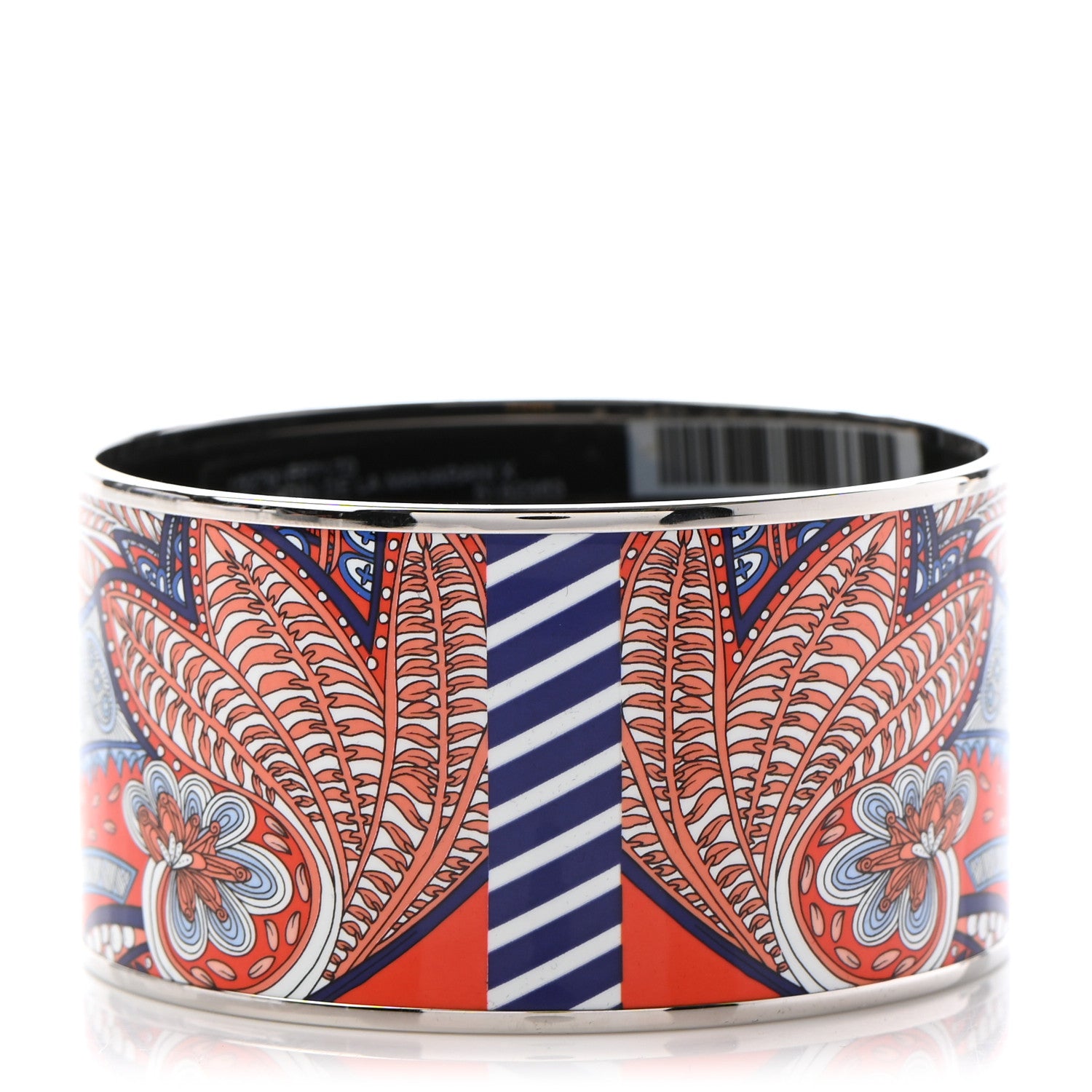 Hermes Enamel Printed Le Jardin De La Maharani Extra Wide Bracelet 70 Rayon 2 of 5