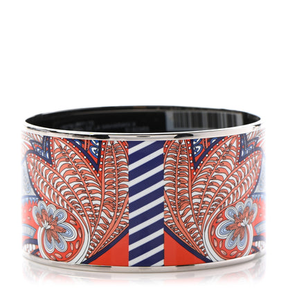 Hermes Enamel Printed Le Jardin De La Maharani Extra Wide Bracelet 70 Rayon 2 of 5
