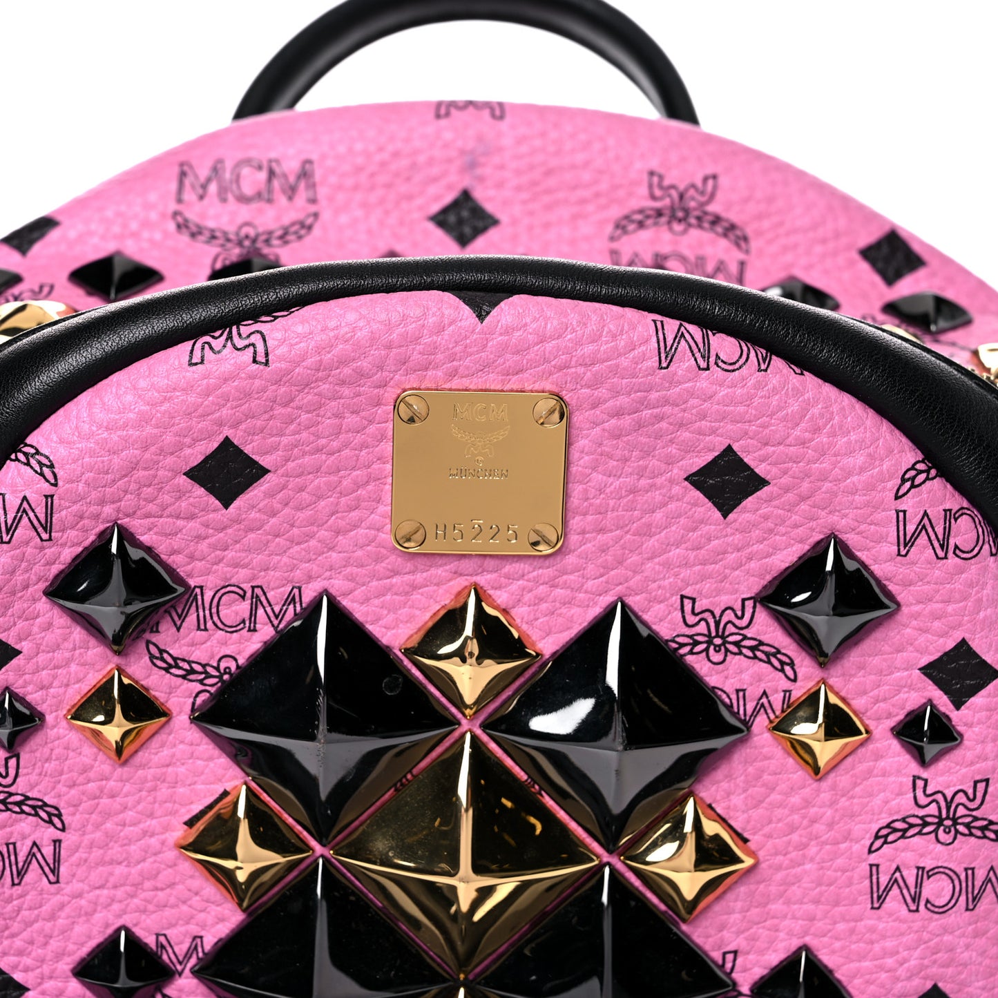 Visetos Studded Colorblock Small Stark Brock Backpack Pink Black