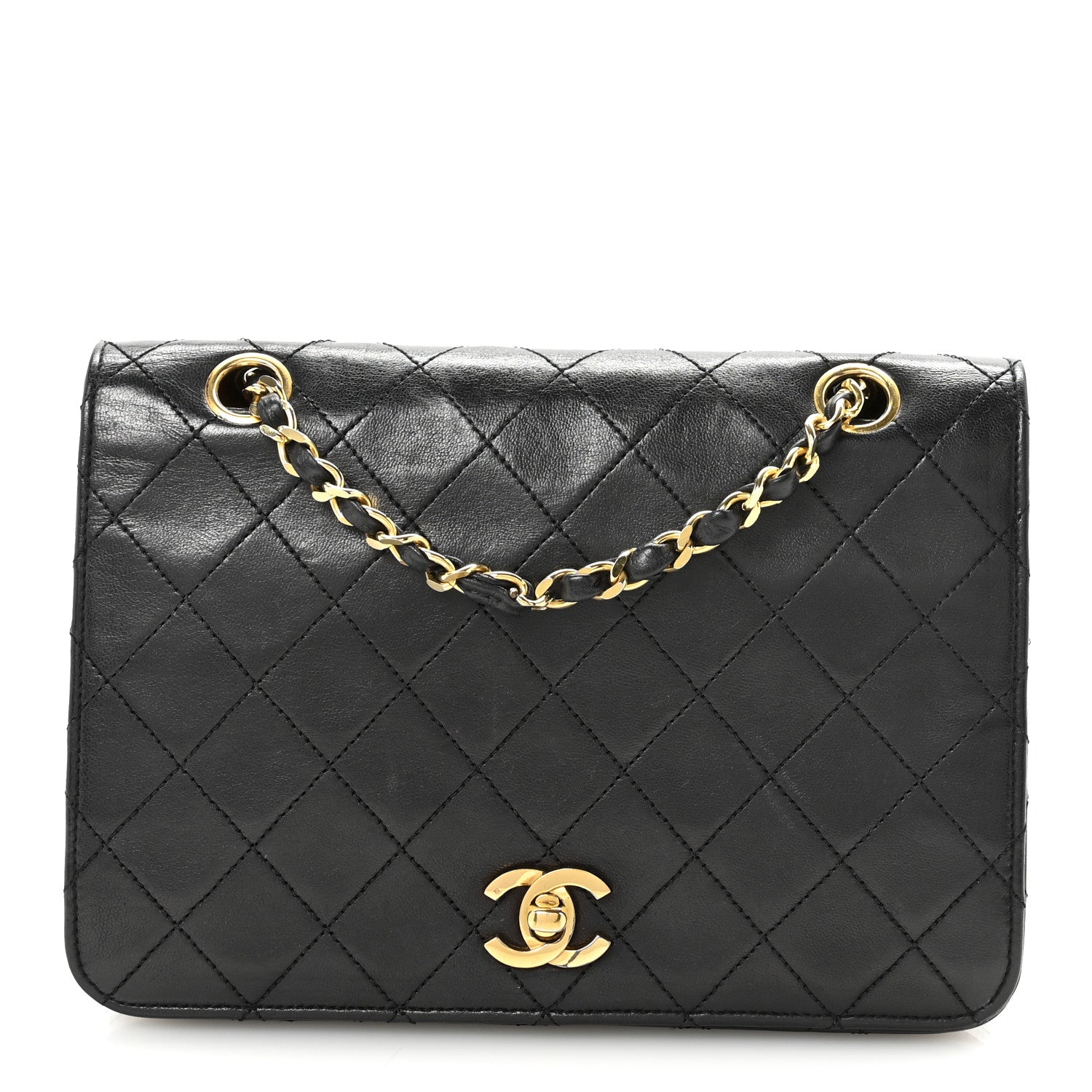 Chanel Lambskin Quilted Small Single Flap Black 1 of 11