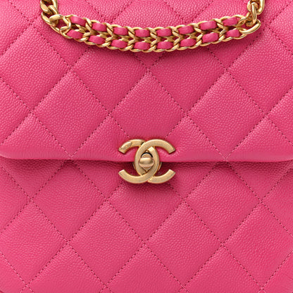 Chanel Shiny Caviar Quilted Chain Melody Backpack  Pink 8 of 12