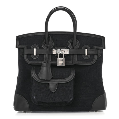 Hermes Toile Goeland Swift Cargo Birkin 25 Black 1 of 12