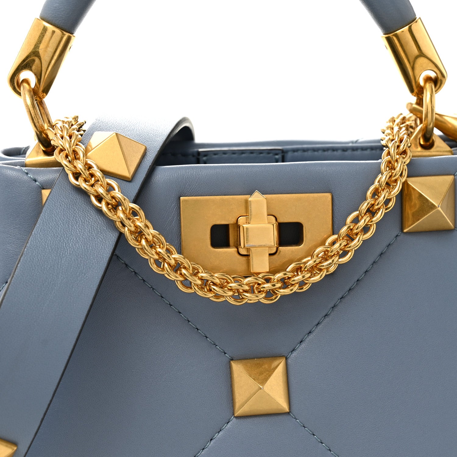Valentino Garavani Nappa Mini Roman Stud The Handle Bag Niagara 7 of 9
