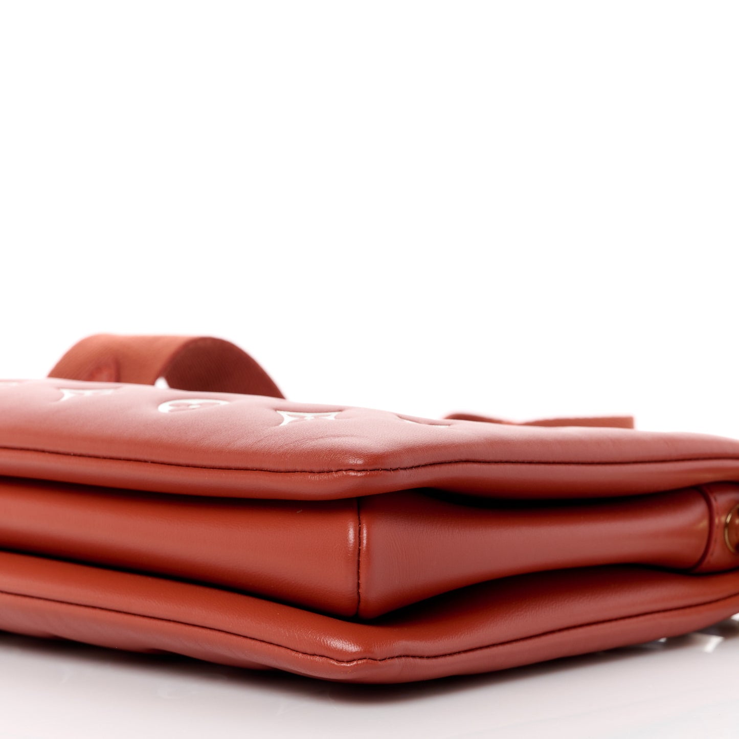 Lambskin Embossed Monogram Coussin PM Terracotta Brown