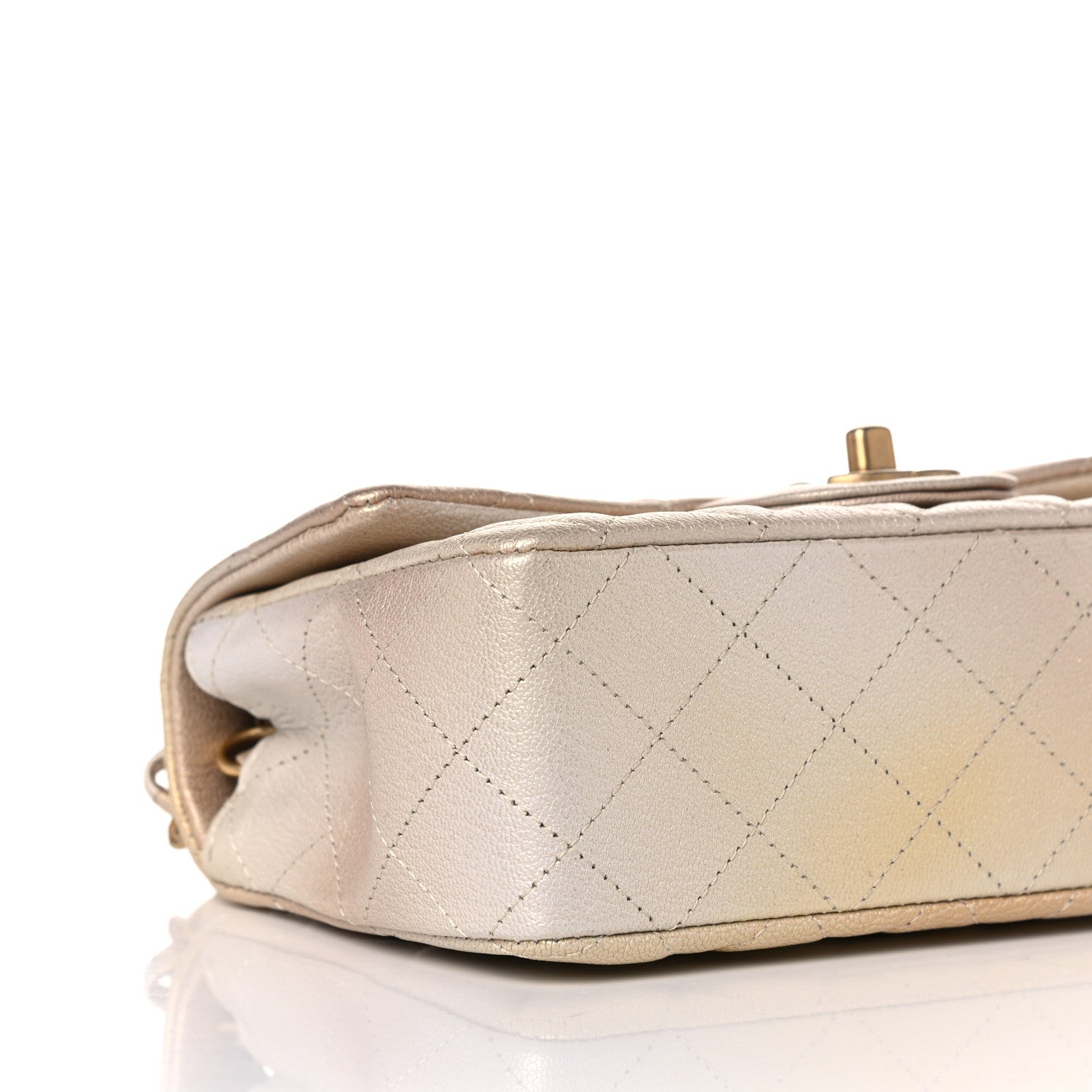 Chanel Metallic Goatskin Quilted Mini Rectangular Flap Gold 8 of 11