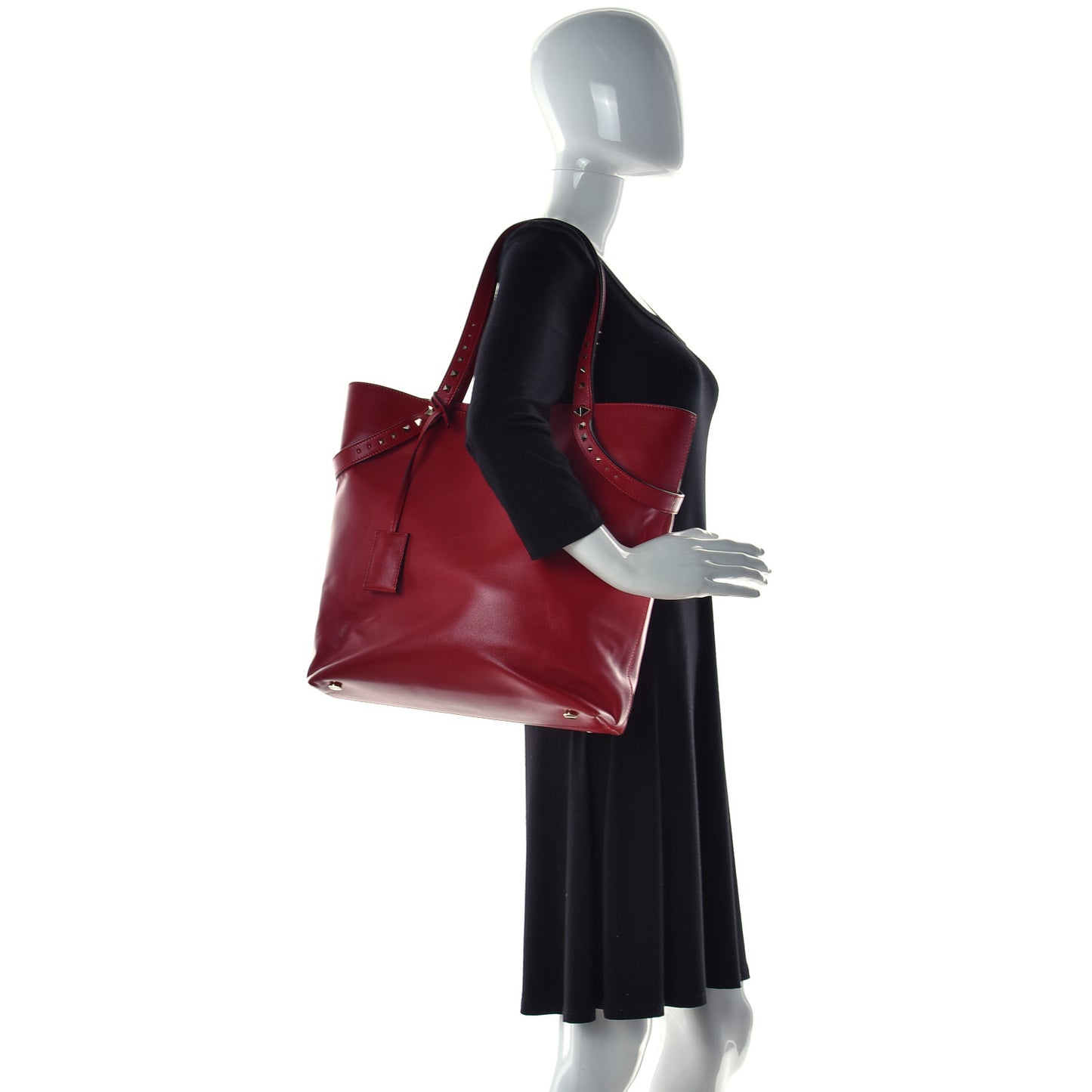 Vitello Lovestud Tote Red