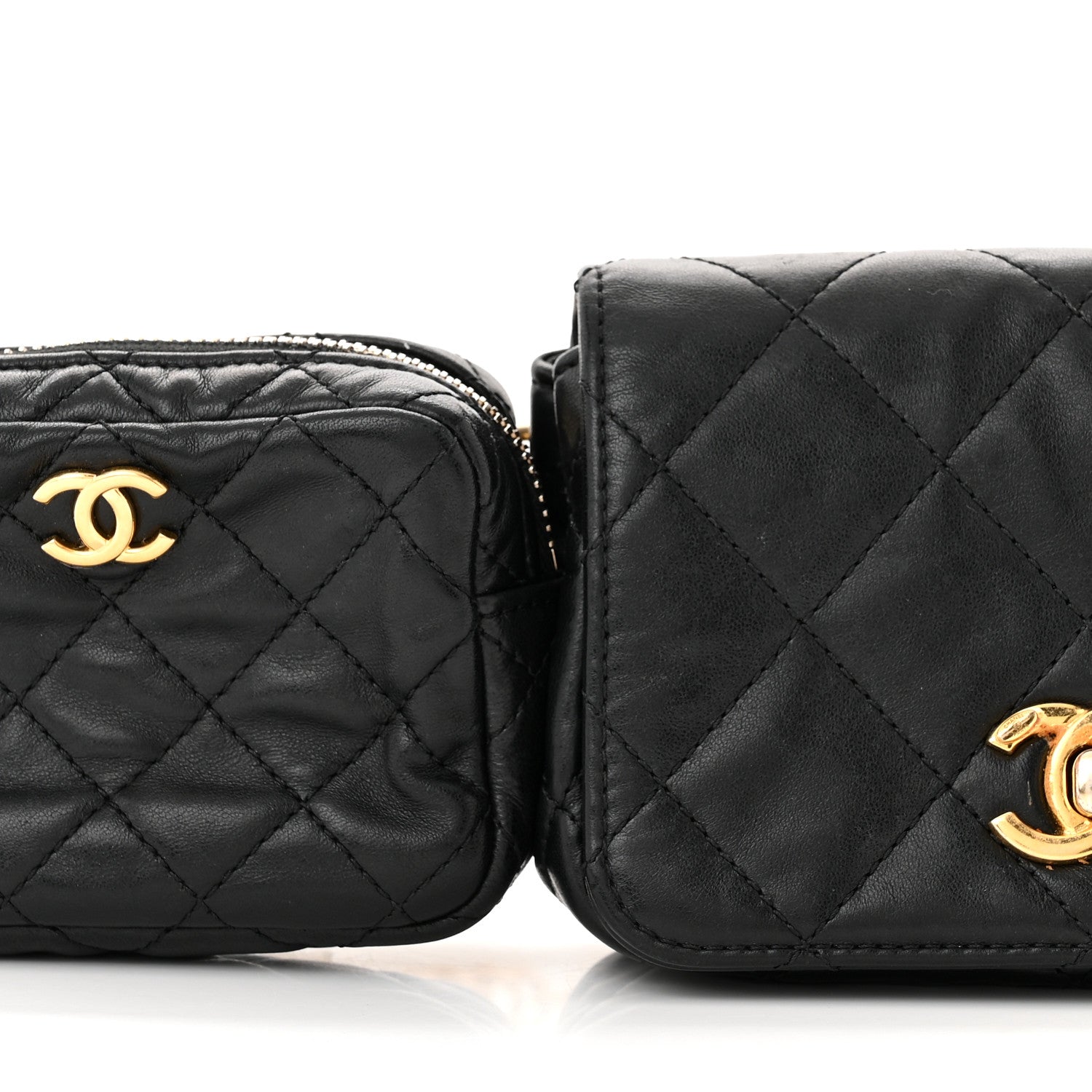 Chanel Lambskin Quilted Enamel CC Waist Bag With Pouch Black 9 of 16