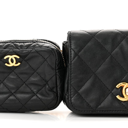 Chanel Lambskin Quilted Enamel CC Waist Bag With Pouch Black 9 of 16