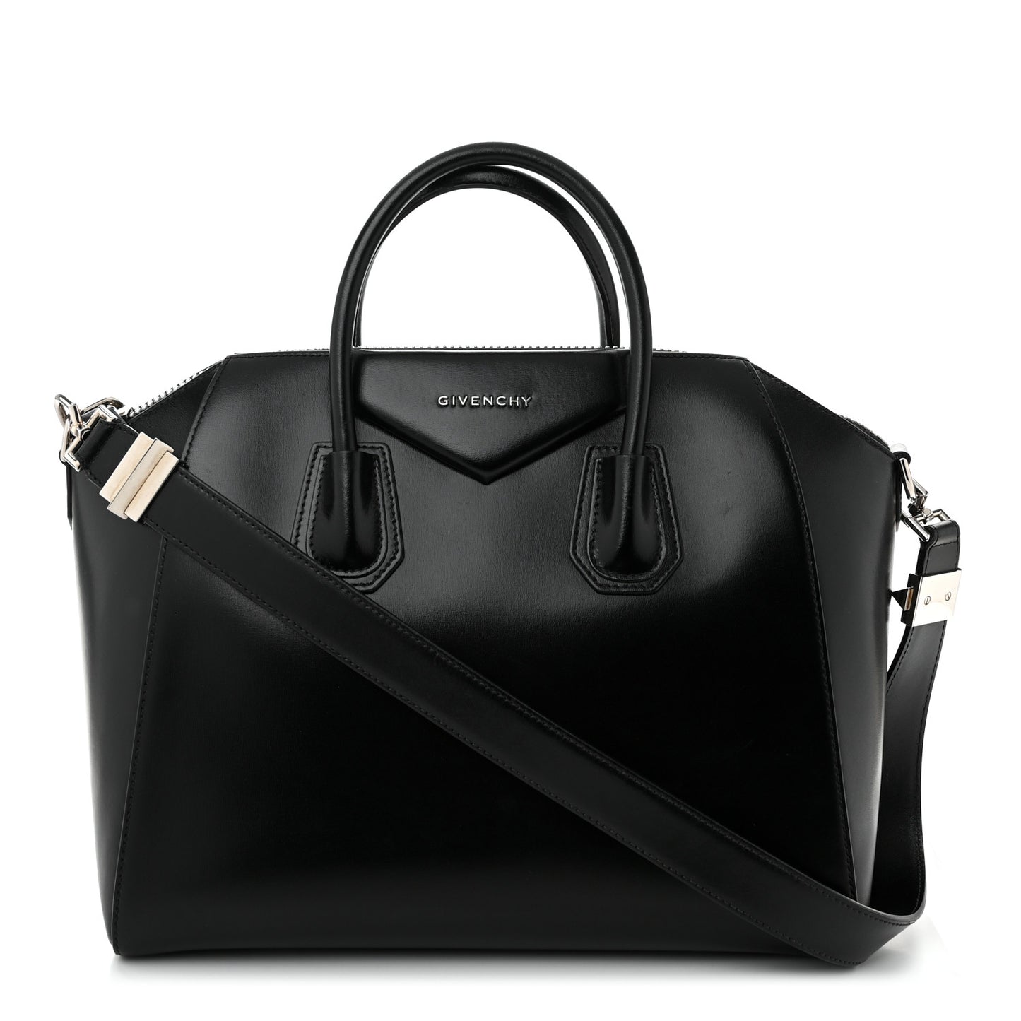 Shiny Lord Calfskin Medium Antigona Black