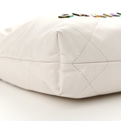Chanel Shiny Calfskin Quilted Rainbow Mini Chanel 22 White 9 of 10