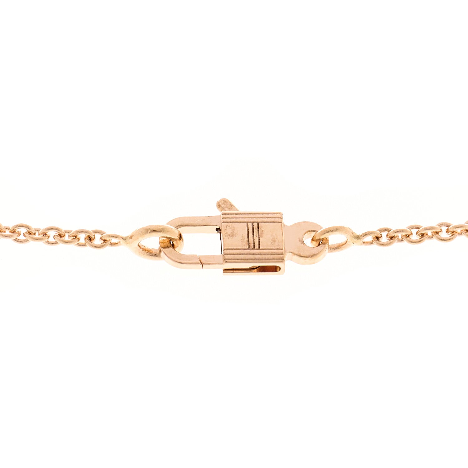 Hermes 18K Rose Gold Diamond Constance Amulettes Pendant Necklace 4 of 7