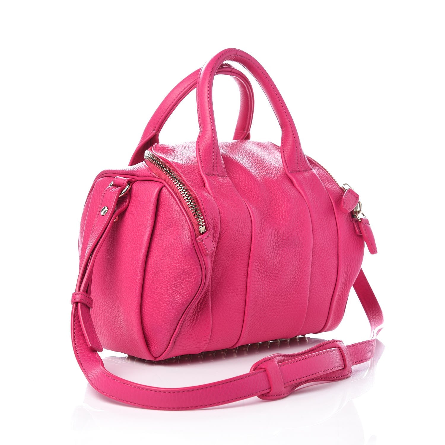 Alexander Wang Pebbled Lambskin Mini Rockie Fuchsia Rhodium Hardware 3 of 7