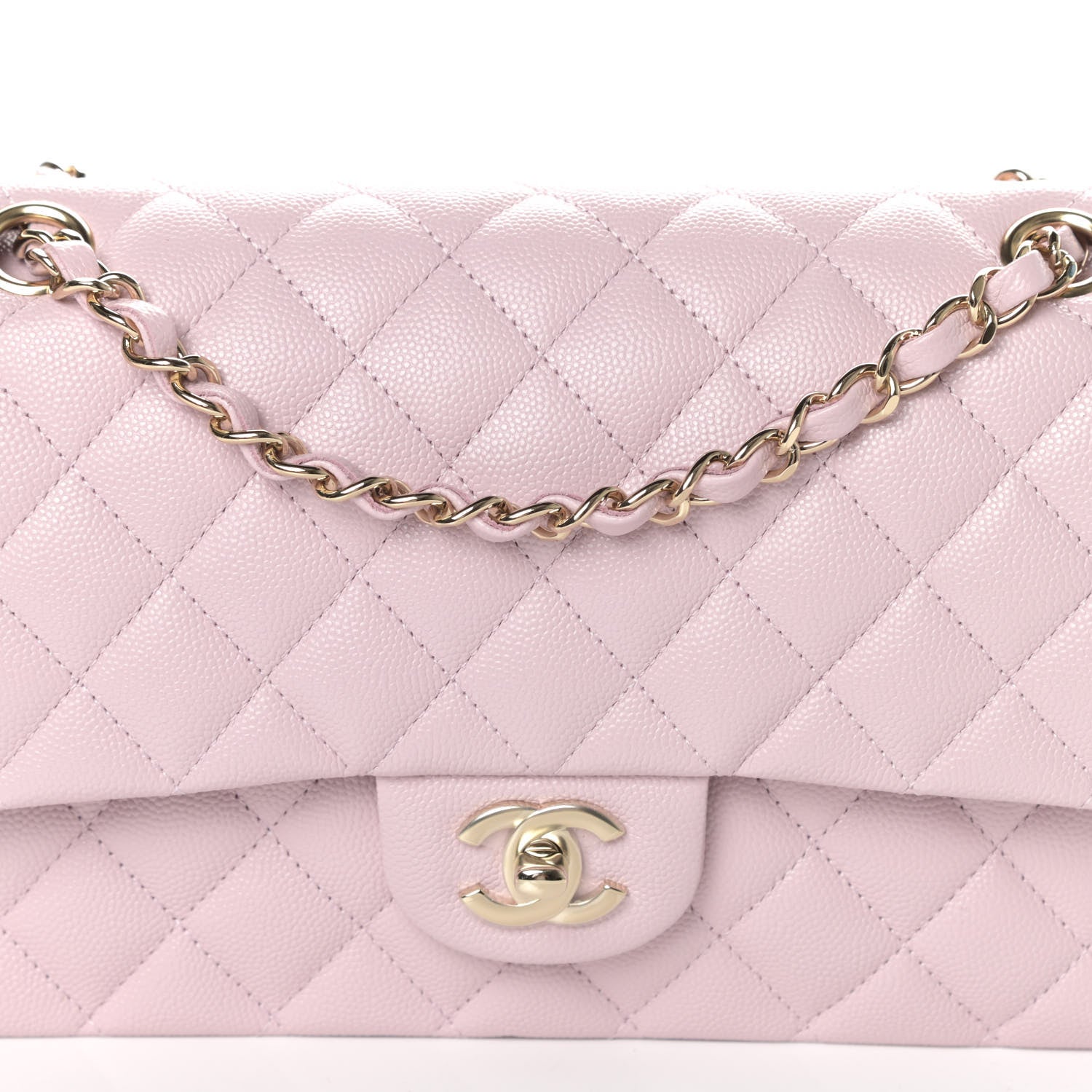 Chanel Caviar Quilted Medium Double Flap Light Pink 9 of 11