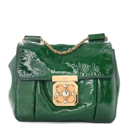 Chloe Patent Calfskin Small Elsie Shoulder Bag Green 1 of 14