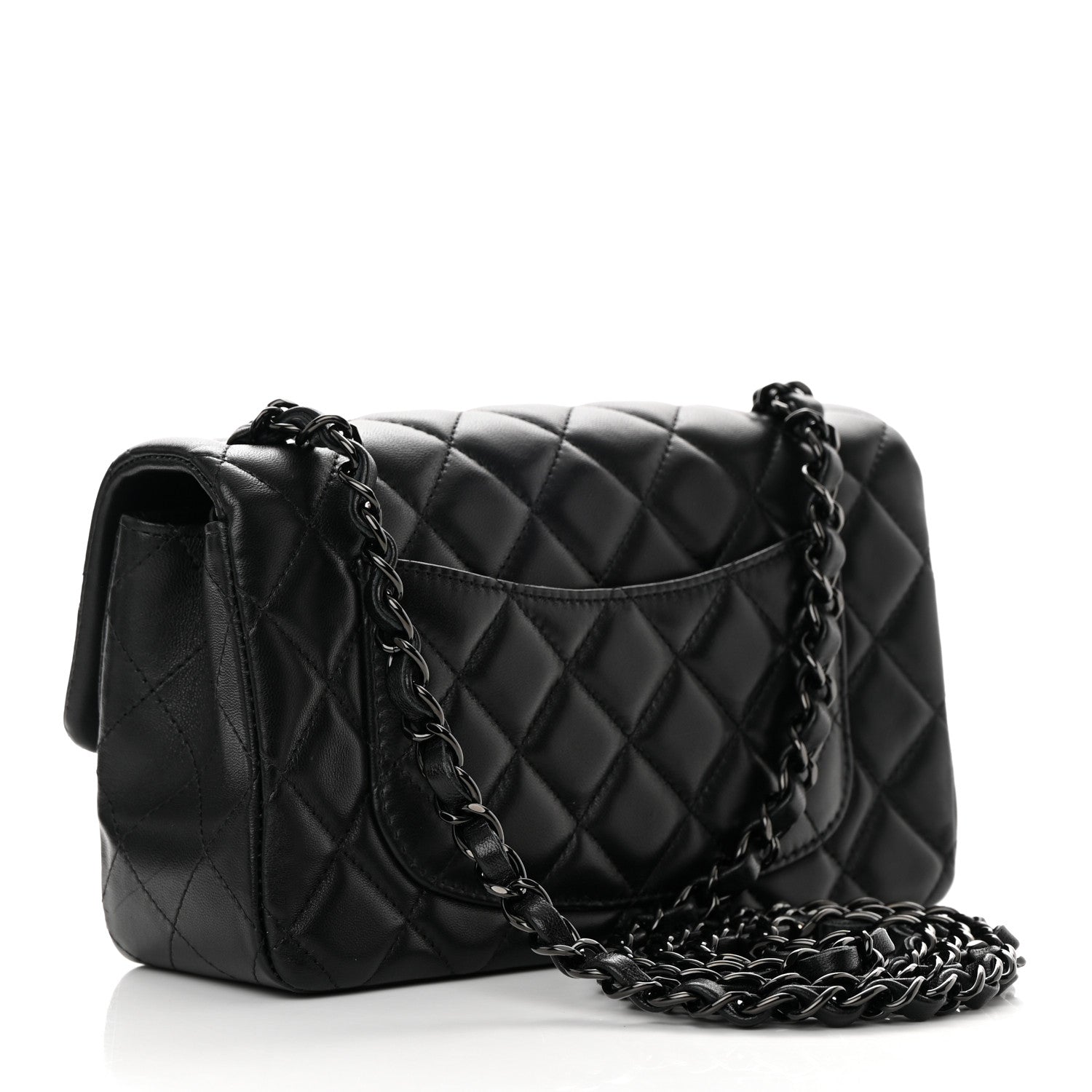 Chanel Lambskin Quilted Mini Rectangular Flap So Black 3 of 11