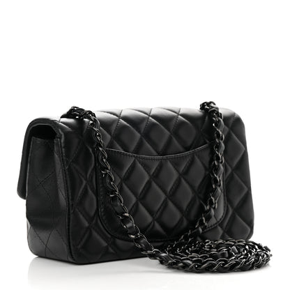 Chanel Lambskin Quilted Mini Rectangular Flap So Black 3 of 11