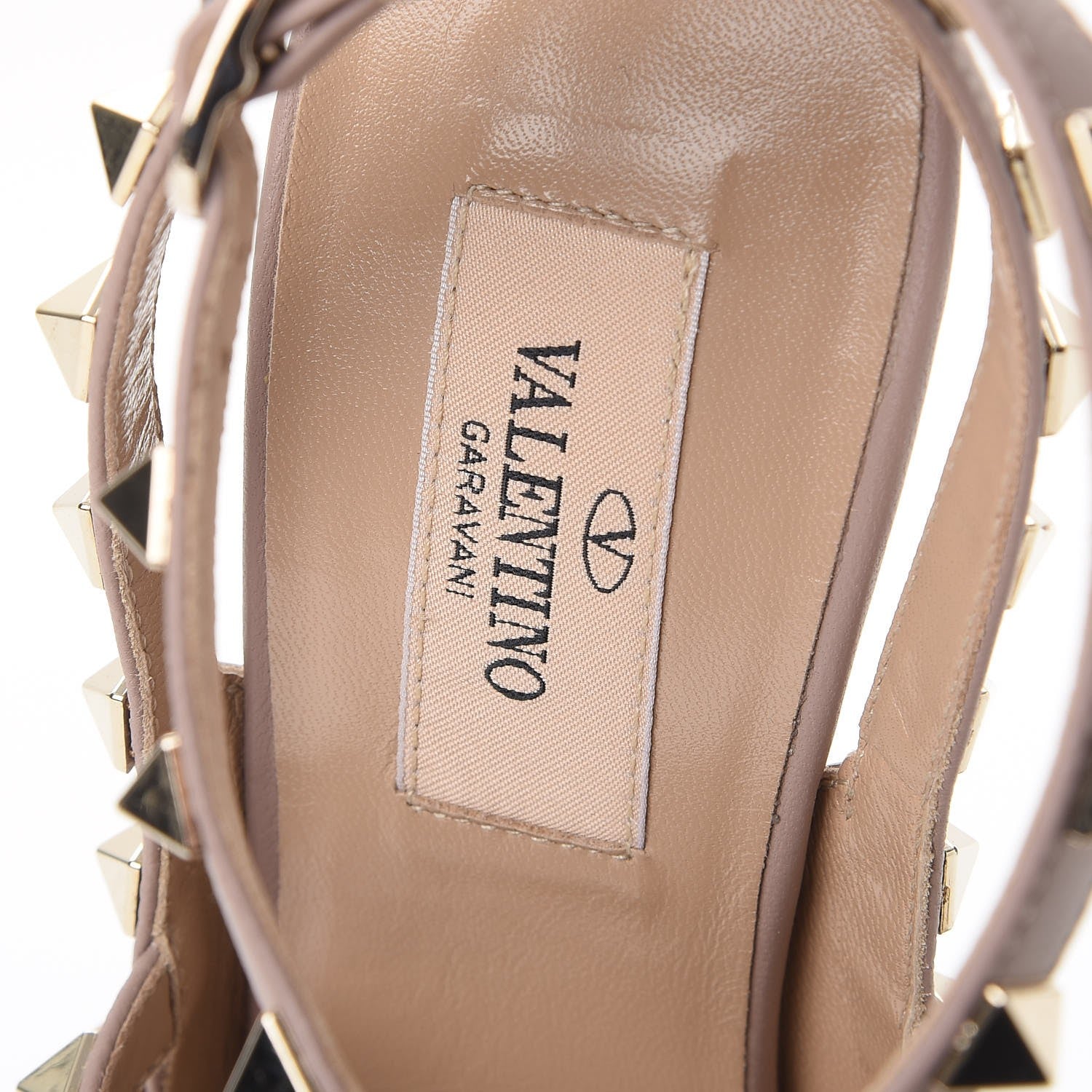 Valentino Garavani Patent Nappa Rockstud Ankle Strap 100mm Pumps 36.5 Poudre 7 of 13