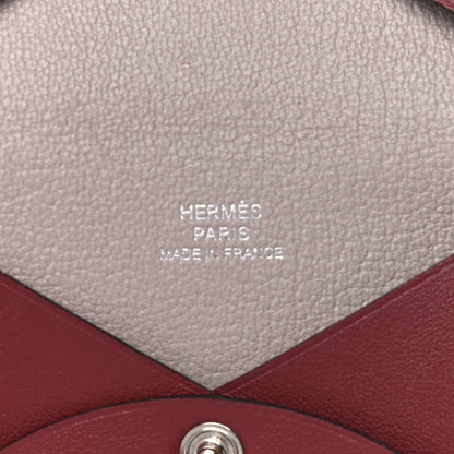 Hermes Evercolor Verso Calvi Card Case Rouge Grenat Glycine 6 of 13