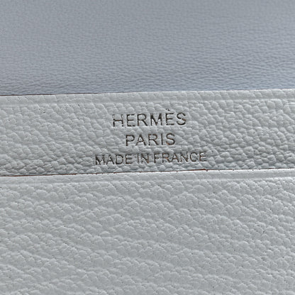Hermes Chevre Mysore Bearn Card Holder Wallet Bleu Brume 6 of 7