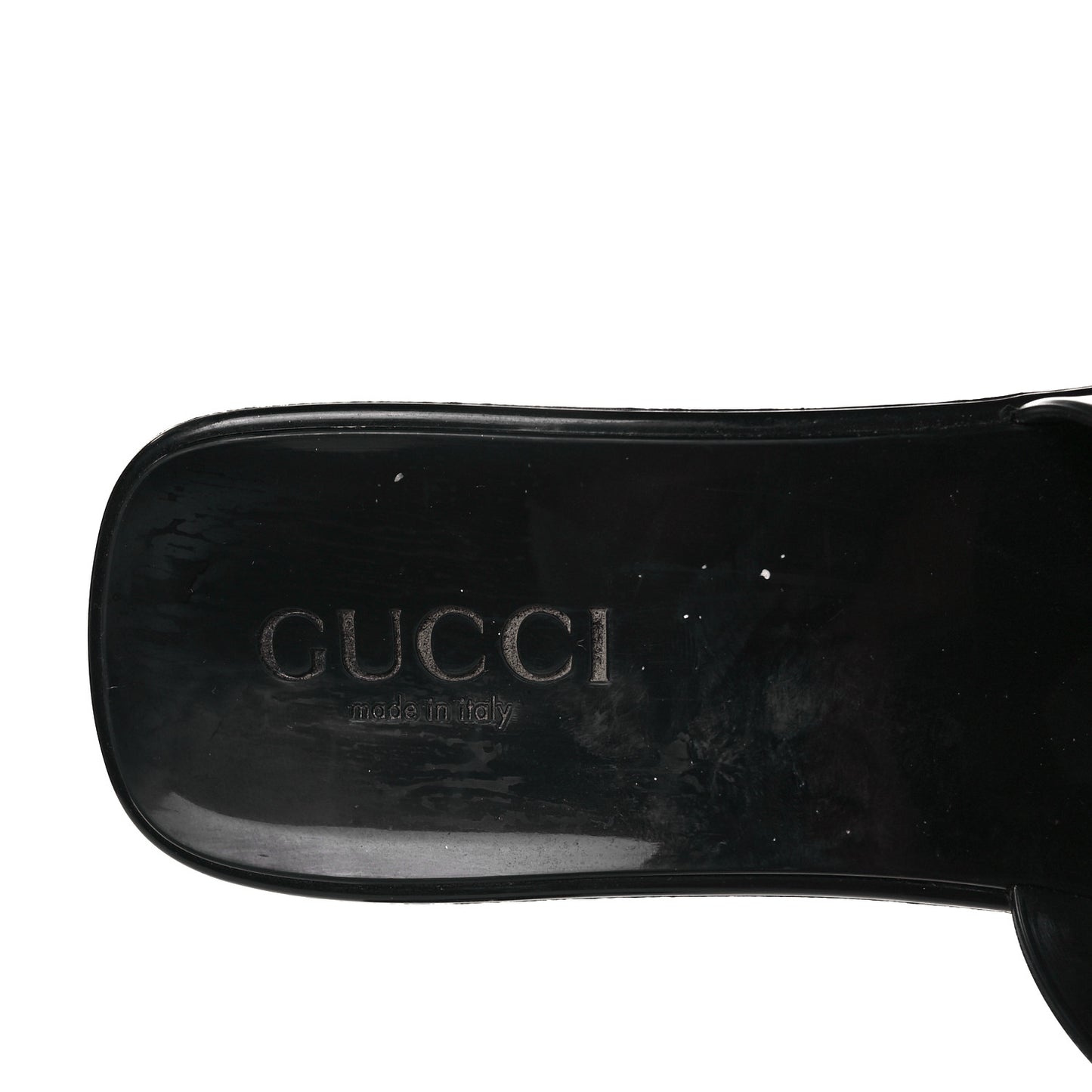 Rubber Gucci Logo Womens Platform 20/60mm Slide Sandals 36 Black