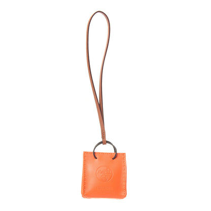 Hermes Milo Lambskin Swift Shopping Bag Charm Feu Gold 1 of 5