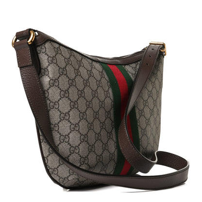 Gucci GG Supreme Monogram Web Small Ophidia Half Moon Hobo Brown 3 of 13