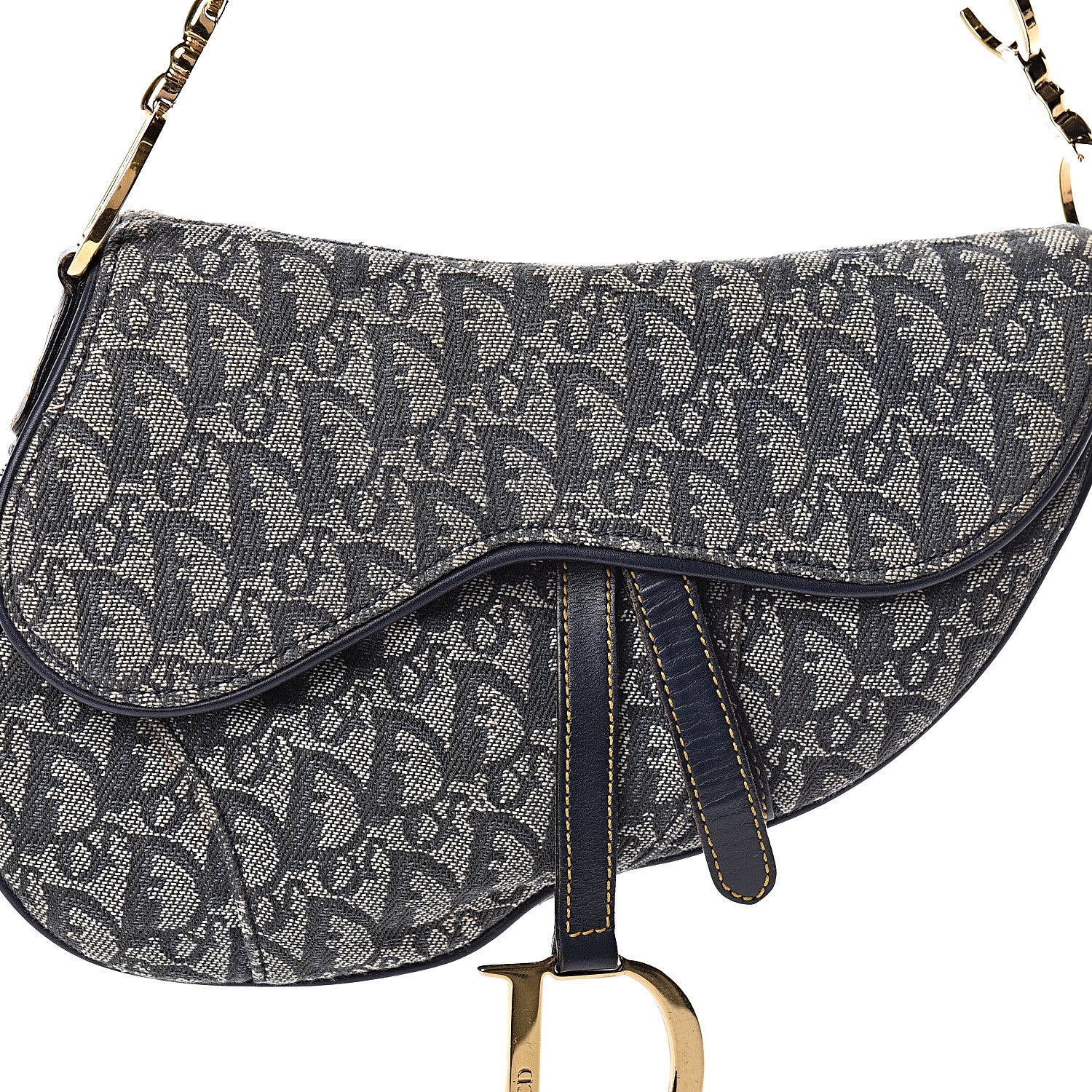 Christian Dior Monogram Saddle Bag Blue 8 of 14