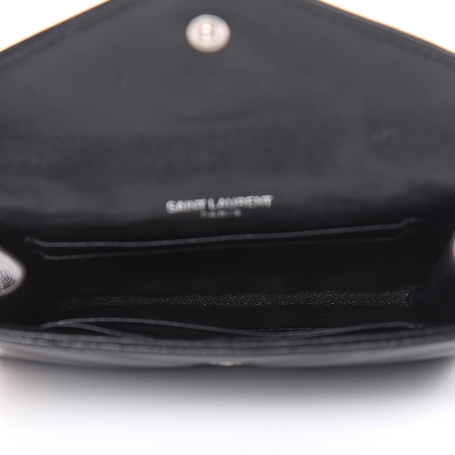 Saint Laurent Lambskin Y Quilted Monogram Small Loulou Envelope Wallet Black 5 of 14