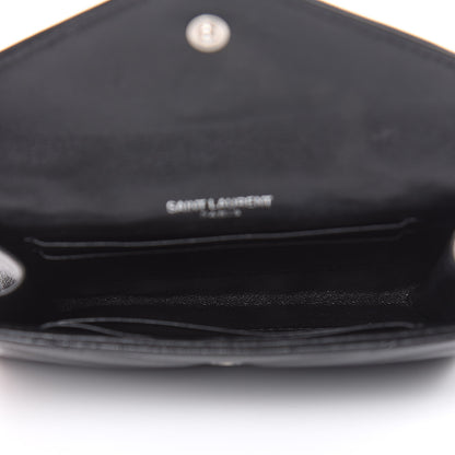 Saint Laurent Lambskin Y Quilted Monogram Small Loulou Envelope Wallet Black 5 of 14