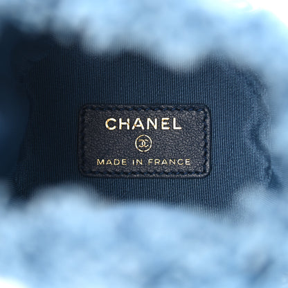 Chanel Denim Quilted Mood Mini Bucket With Chain Blue Multicolor 11 of 21