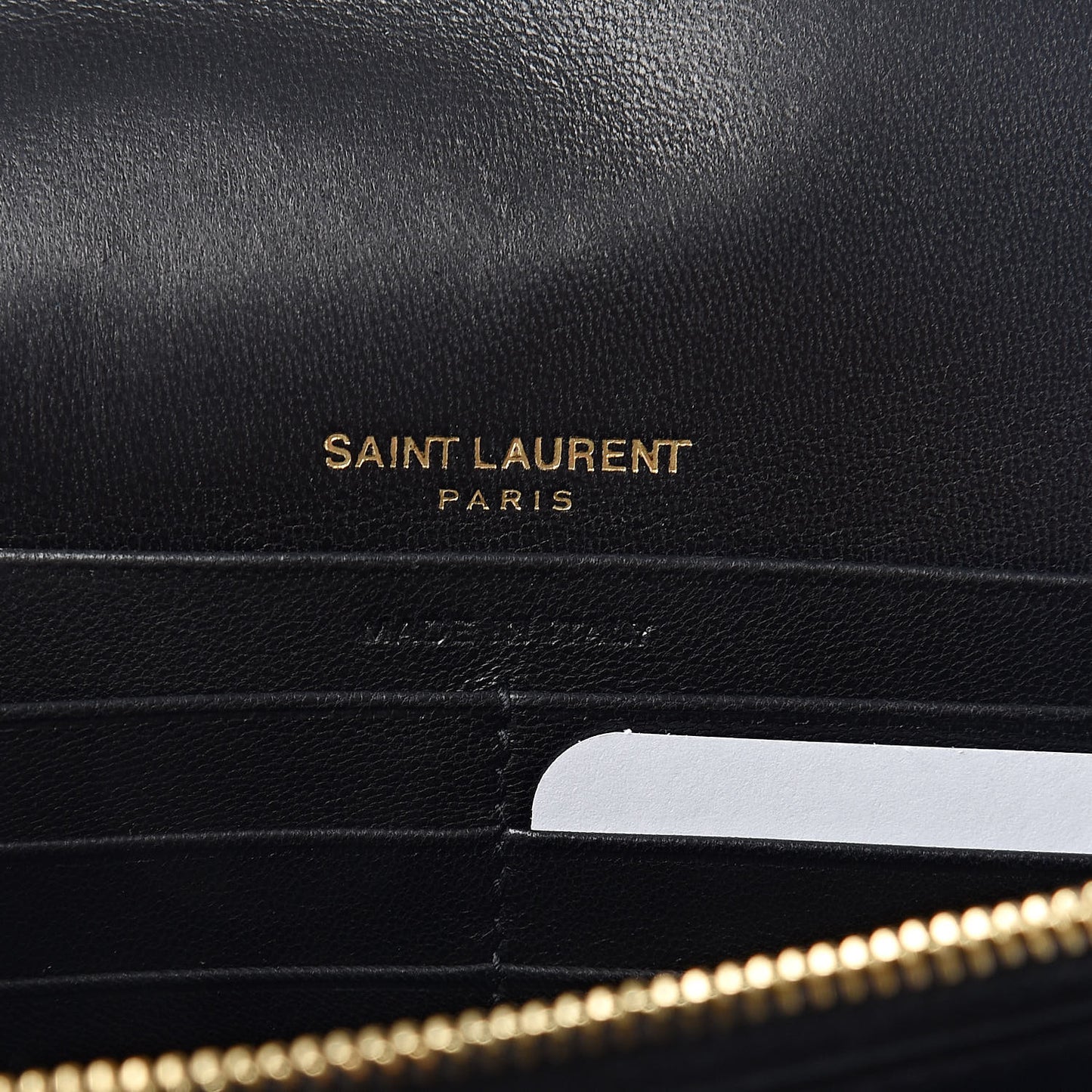 Lambskin Matelasse Monogram Vicky Chain Wallet Black
