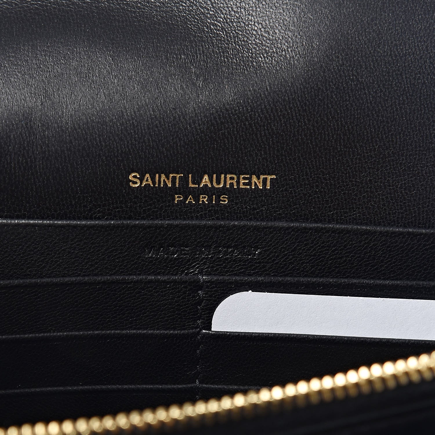 Saint Laurent Lambskin Matelasse Monogram Vicky Chain Wallet Black 6 of 9
