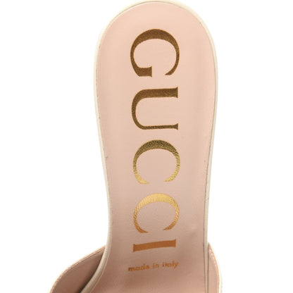 Gucci Malaga Kid Crystal Square G Madelyn Mules 37.5 Vintage White 7 of 9