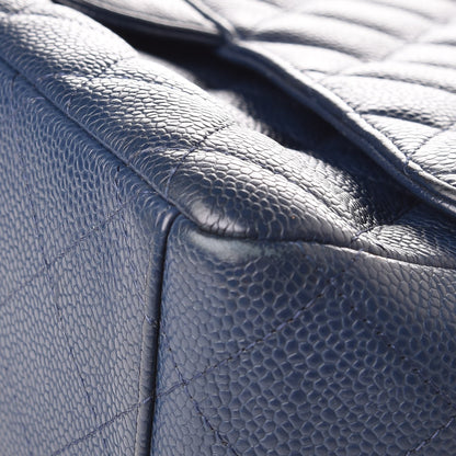 Chanel Caviar Quilted Maxi Single Flap Blue 10 of 11